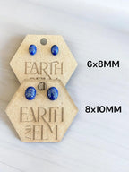 Lapis Lazuli Oval Gemstone Studs - earthandelm
