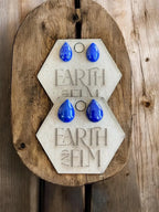 Lapis Lazuli Pear Studs - earthandelm