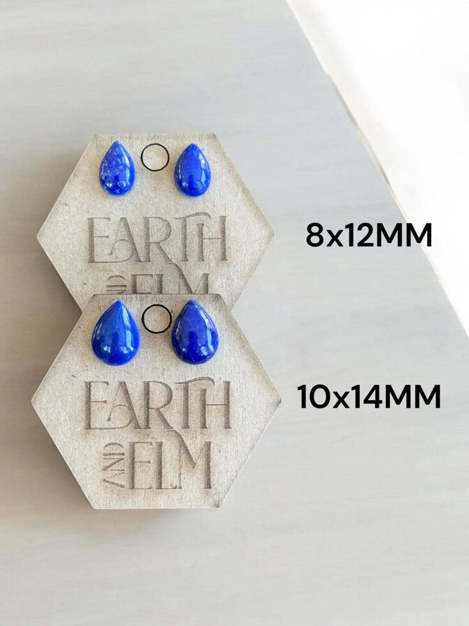 Lapis Lazuli Pear Studs - earthandelm