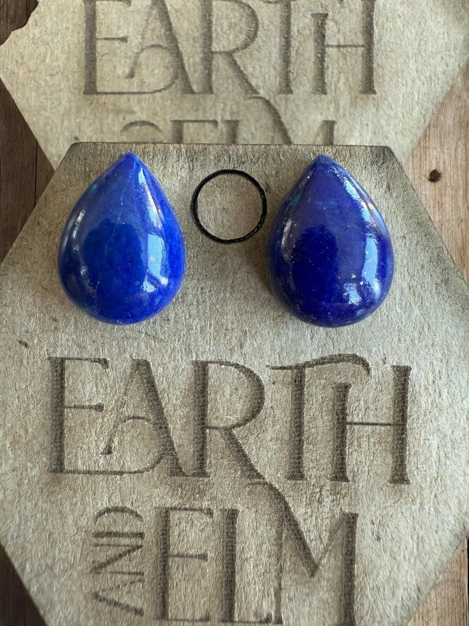 Lapis Lazuli Pear Studs - earthandelm