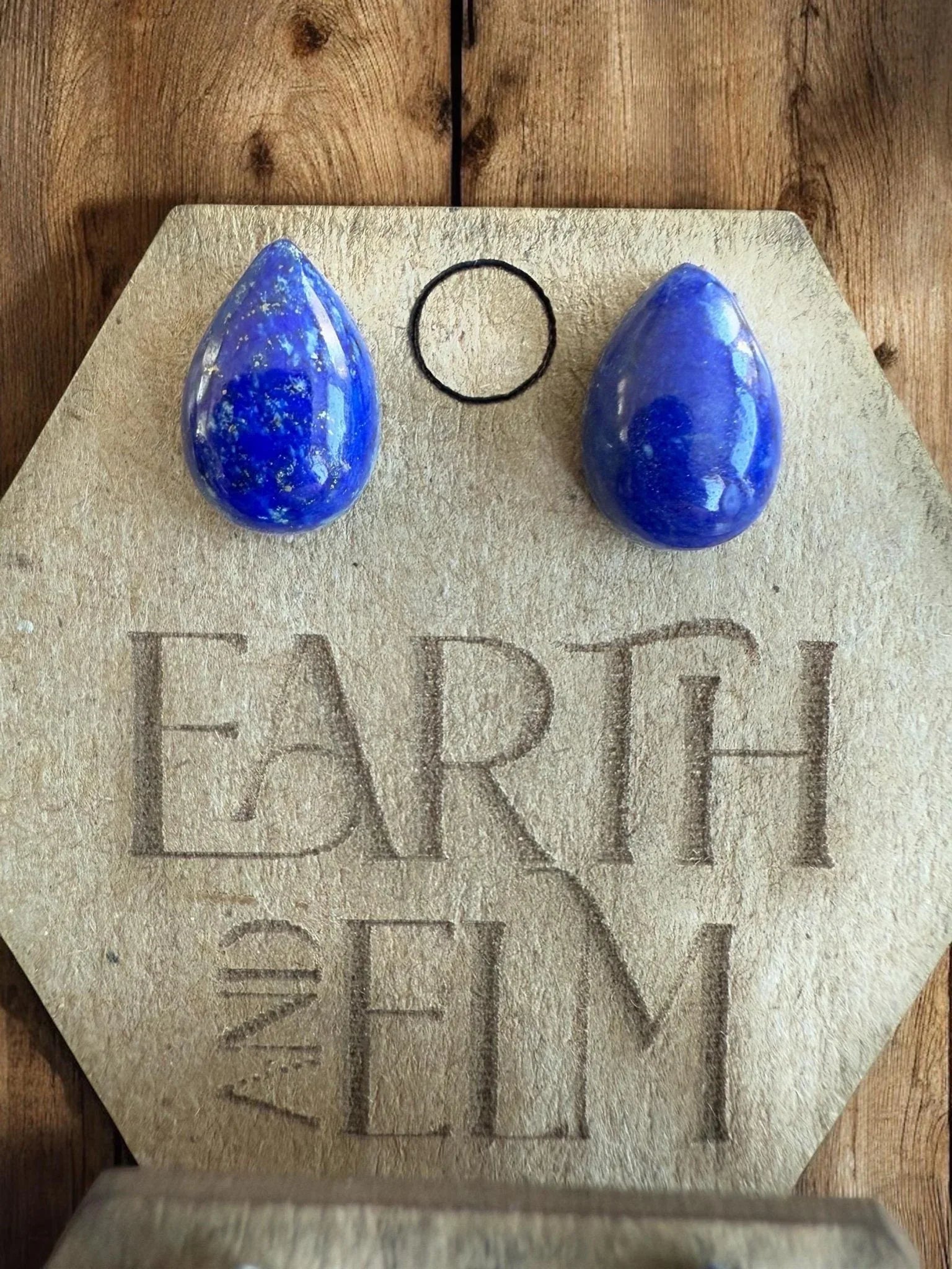 Lapis Lazuli Pear Studs - earthandelm