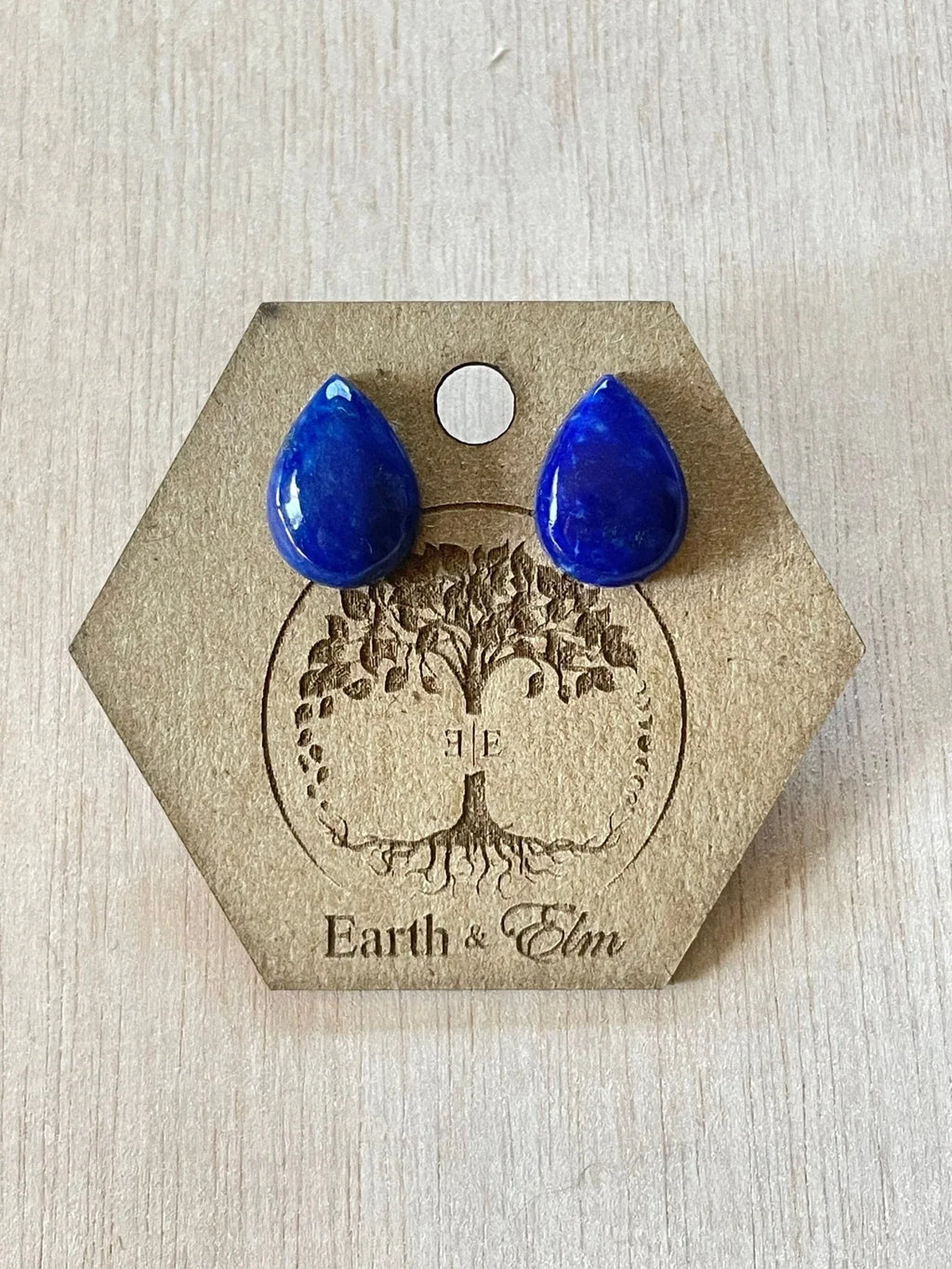 Lapis Lazuli Pear Studs - earthandelm