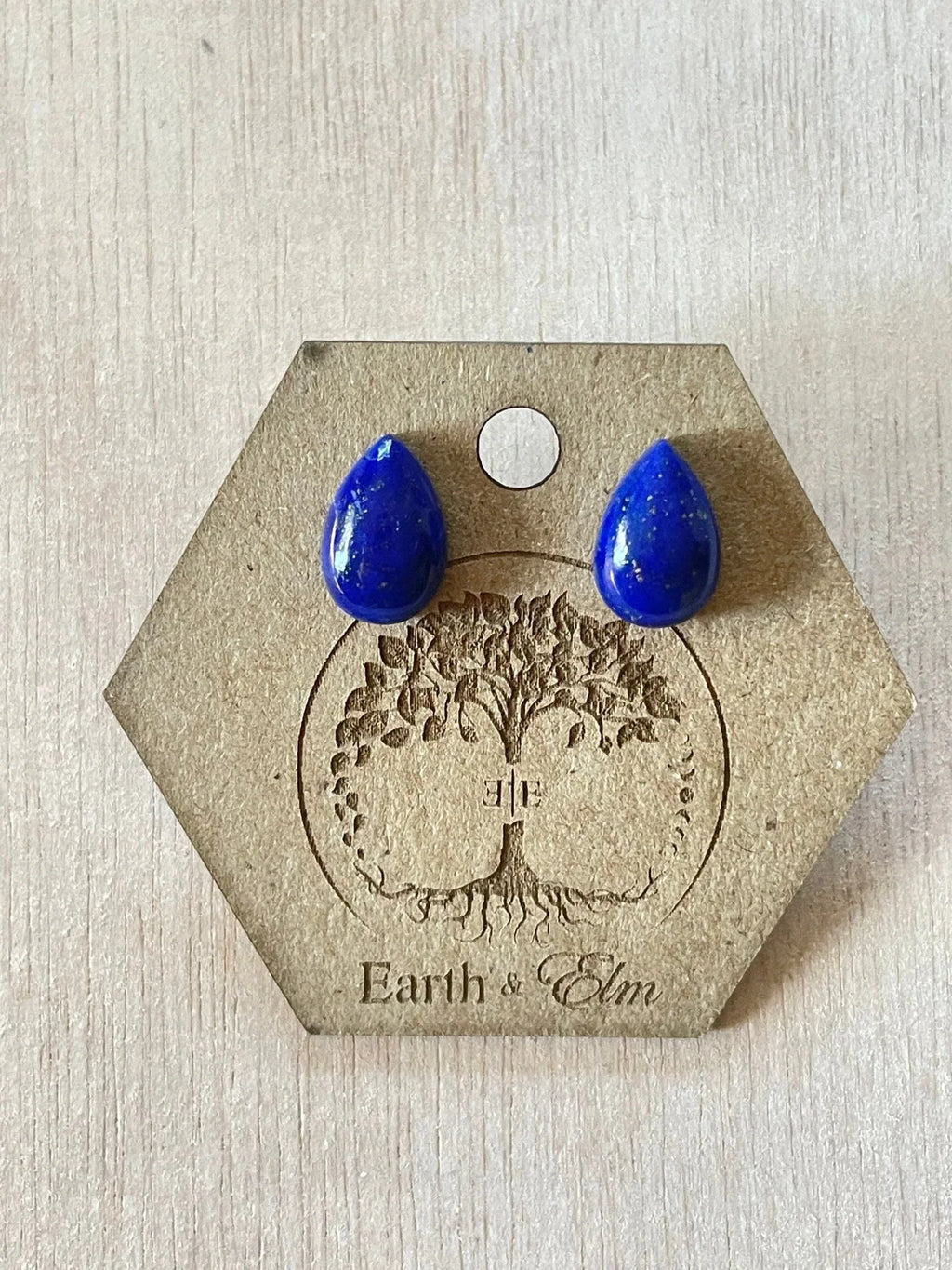 Lapis Lazuli Pear Studs - earthandelm