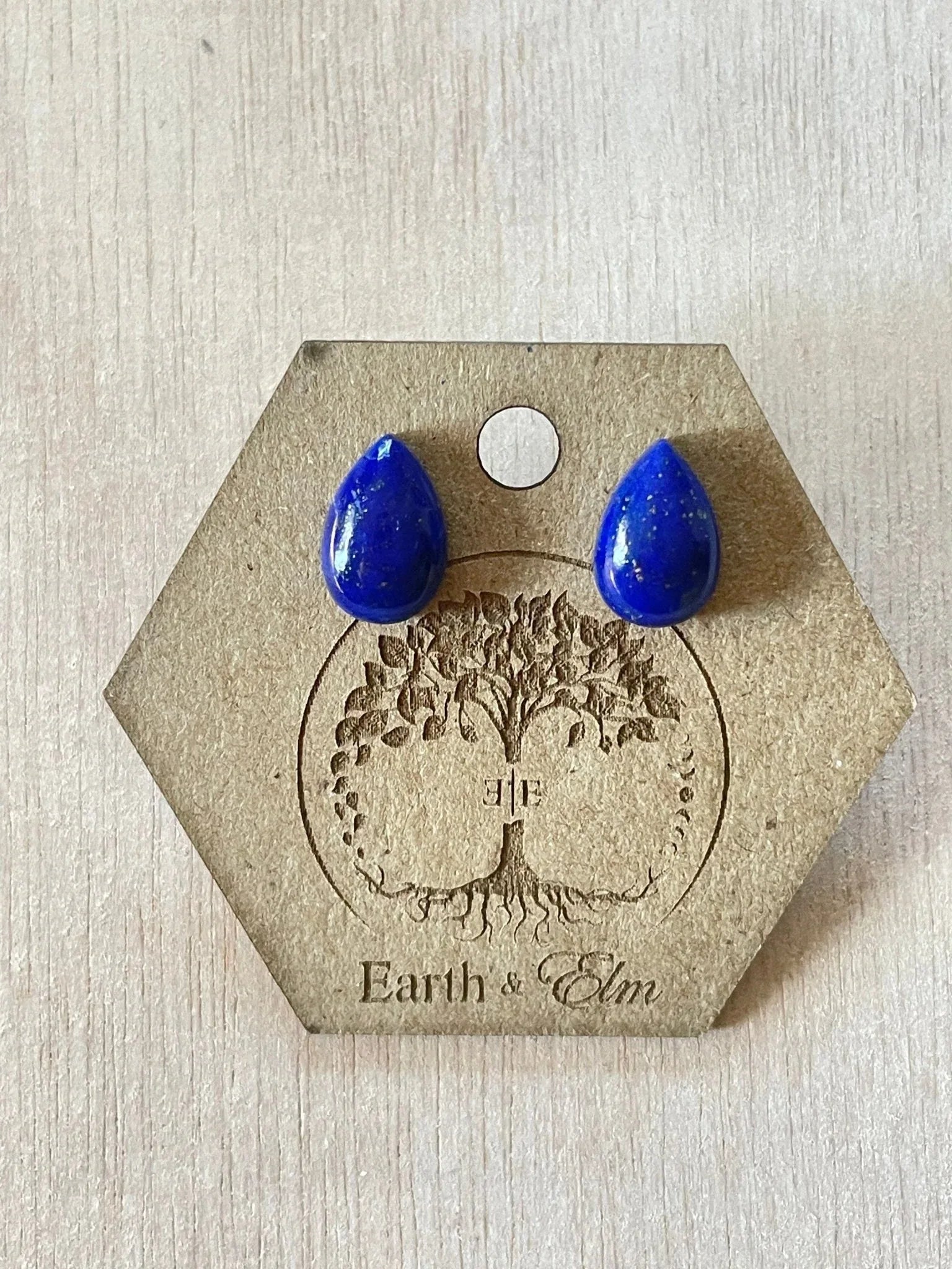 Lapis Lazuli Pear Studs - earthandelm