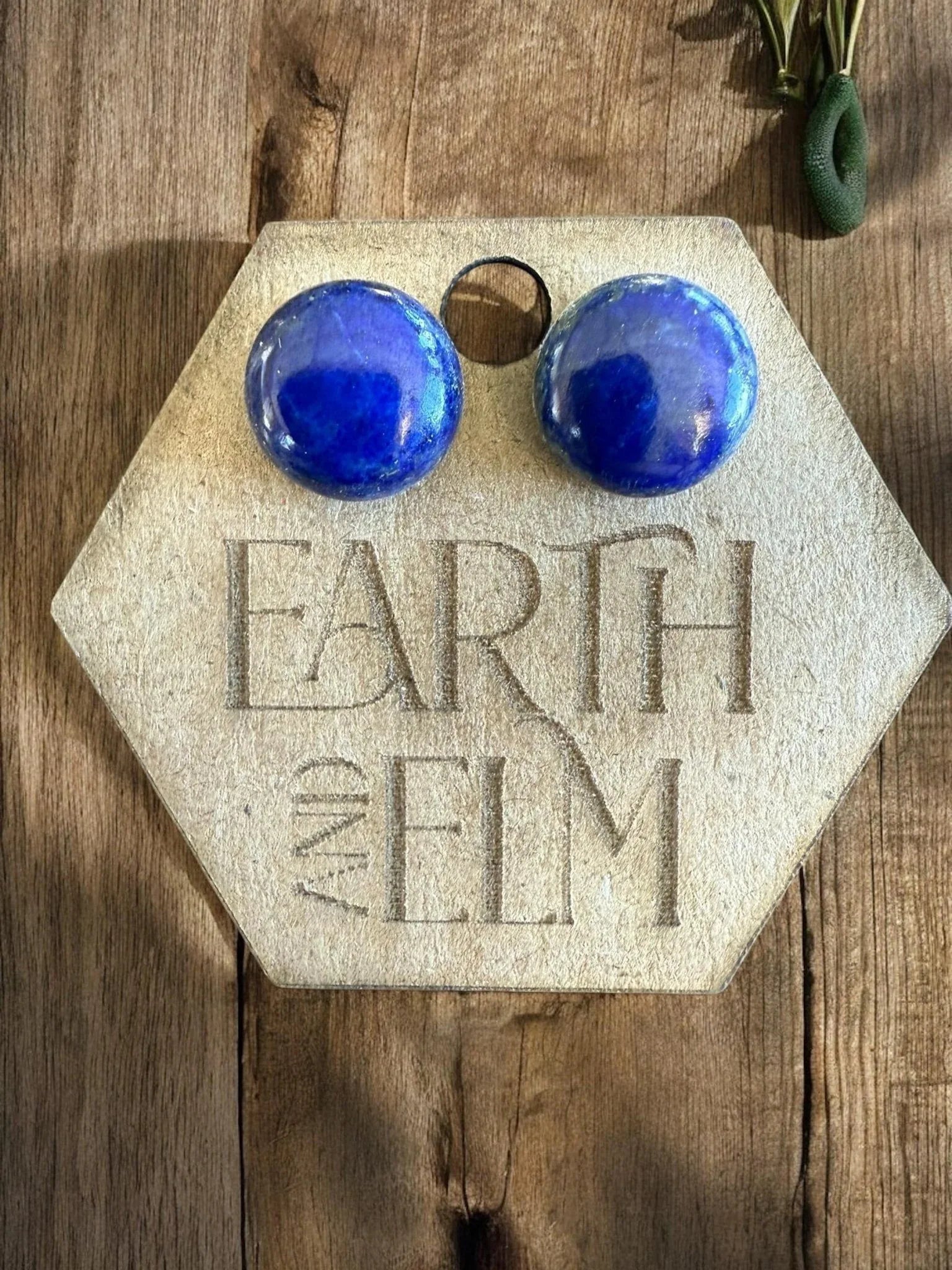 Lapis Lazuli Round Studs - earthandelm