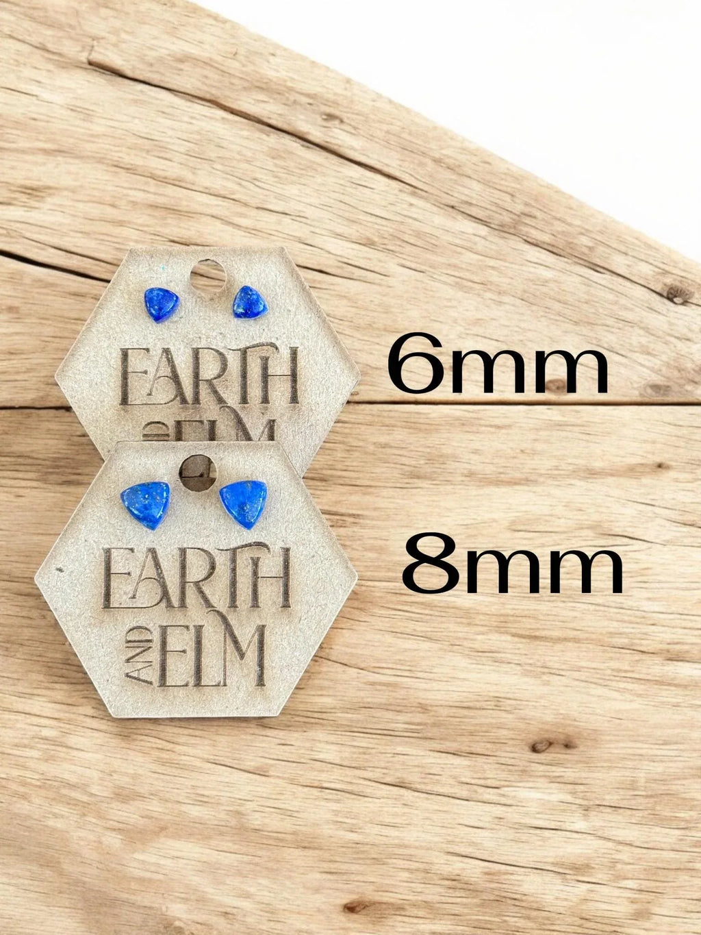 Lapis Lazuli Trillion Gemstone Stud Earrings - earthandelm
