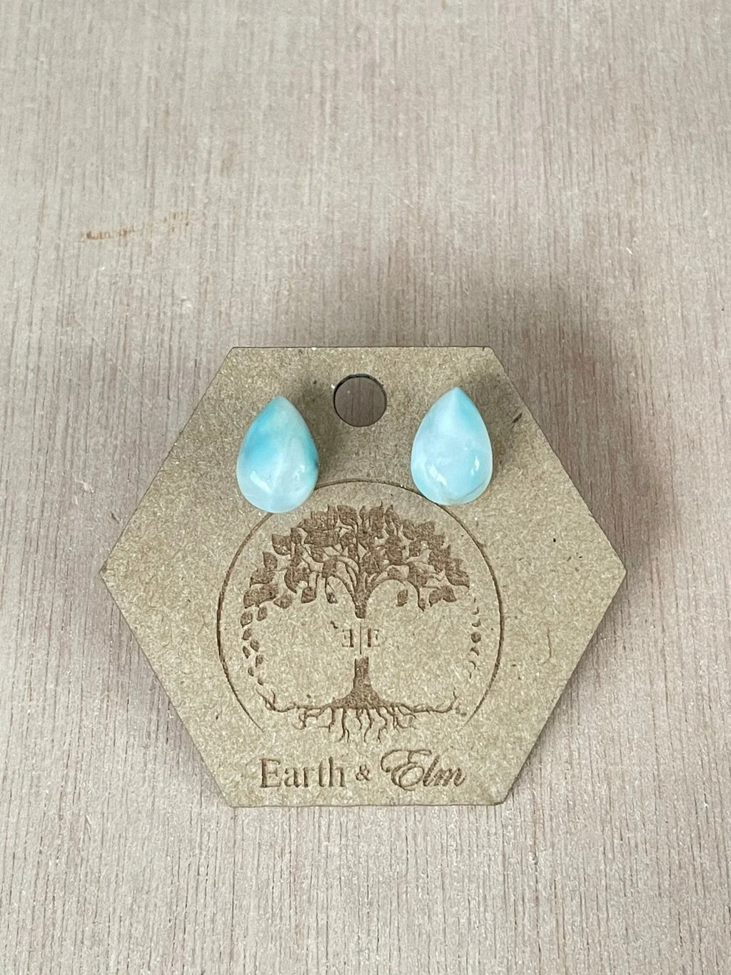 Larimar Pear Studs - earthandelm