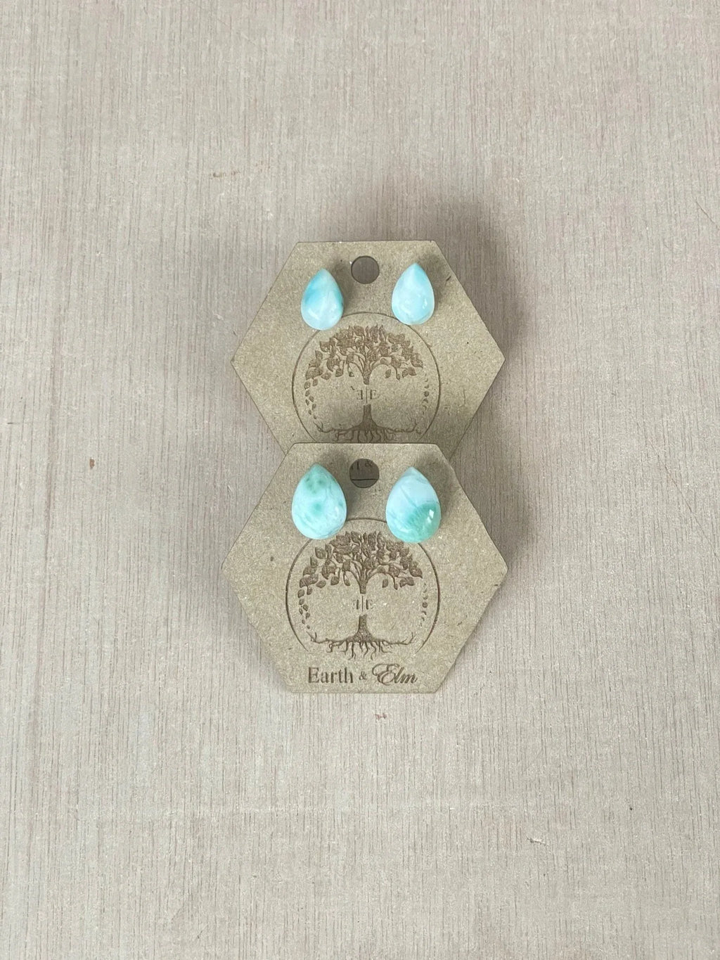 Larimar Pear Studs - earthandelm