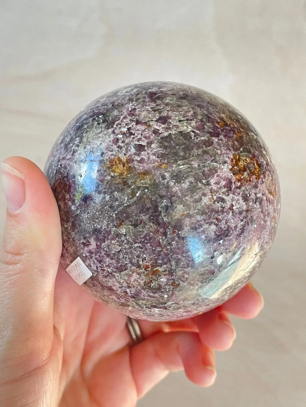 Lepidolite Sphere | Purple Crystal | Authentic Gemstone | Crystal Ball - earthandelm