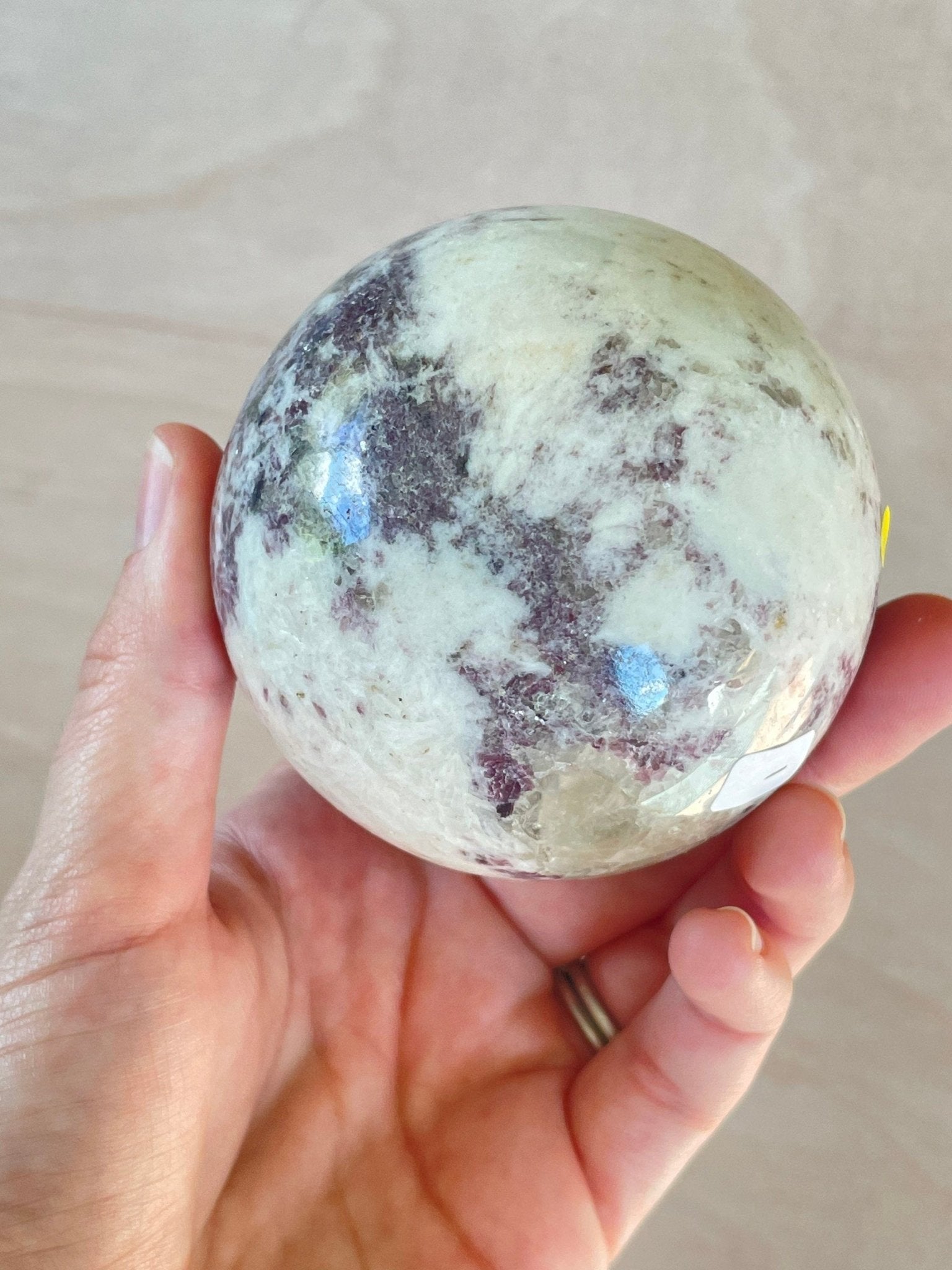 Lepidolite Sphere | Purple Crystal | Authentic Gemstone | Crystal Ball - earthandelm