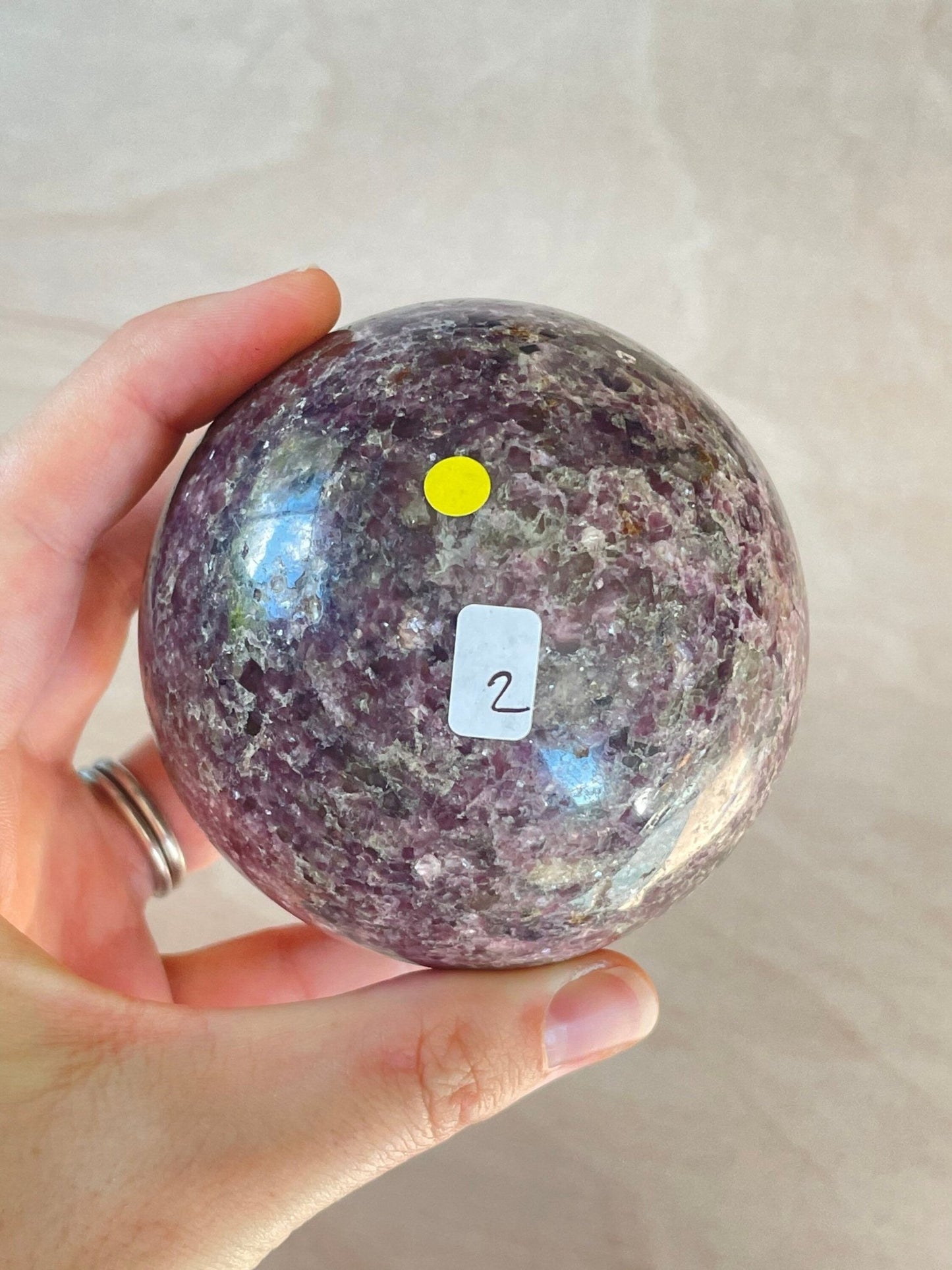 Lepidolite Sphere | Purple Crystal | Authentic Gemstone | Crystal Ball - earthandelm