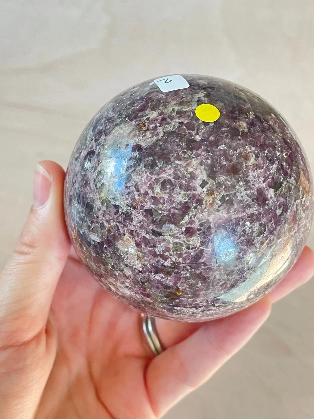 Lepidolite Sphere | Purple Crystal | Authentic Gemstone | Crystal Ball - earthandelm
