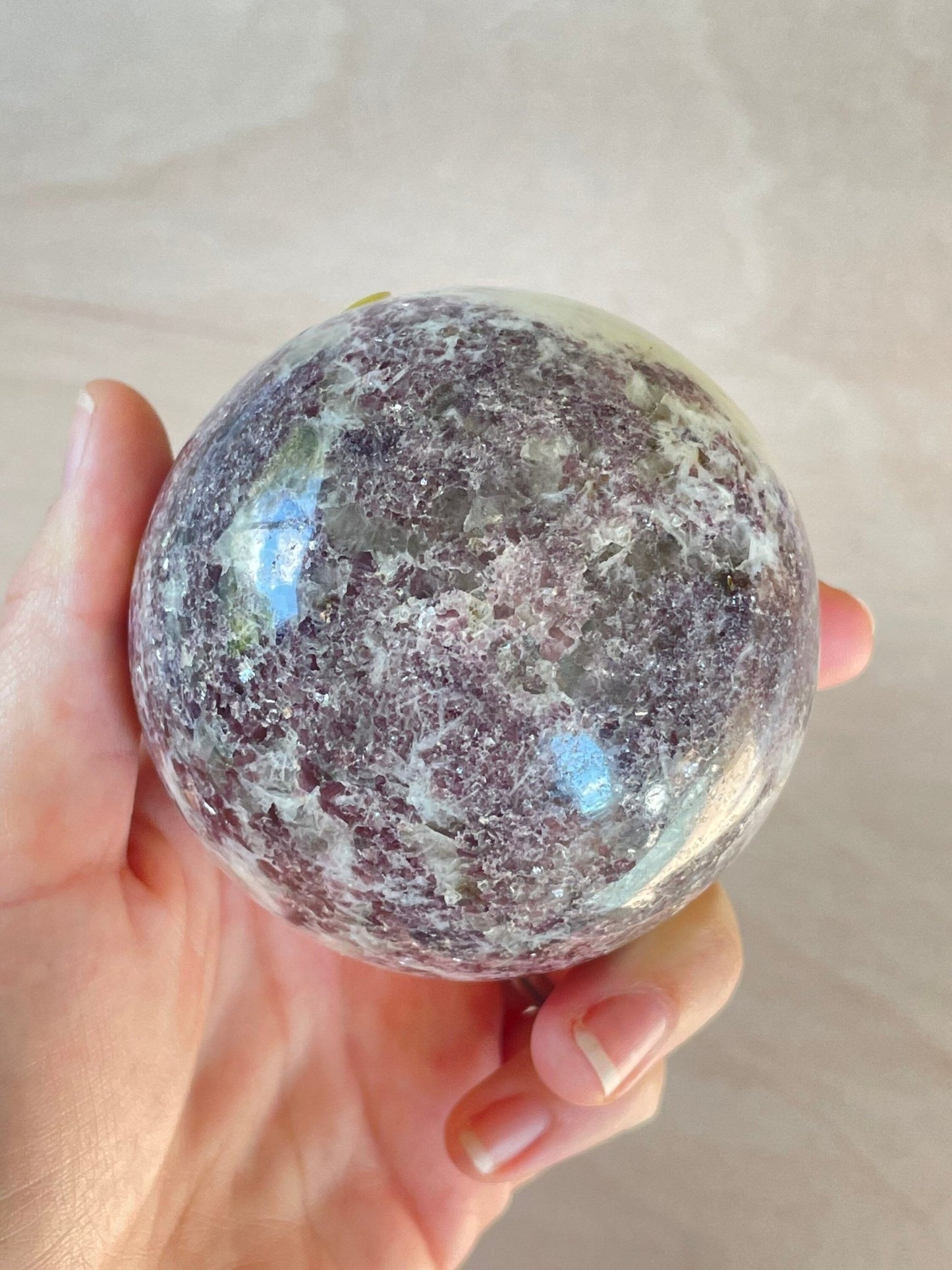 Lepidolite Sphere | Purple Crystal | Authentic Gemstone | Crystal Ball - earthandelm