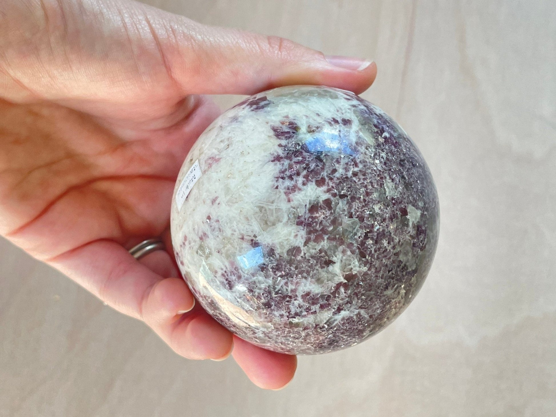 Lepidolite Sphere | Purple Crystal | Authentic Gemstone | Crystal Ball - earthandelm
