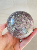 Lepidolite Sphere | Purple Crystal | Authentic Gemstone | Crystal Ball - earthandelm