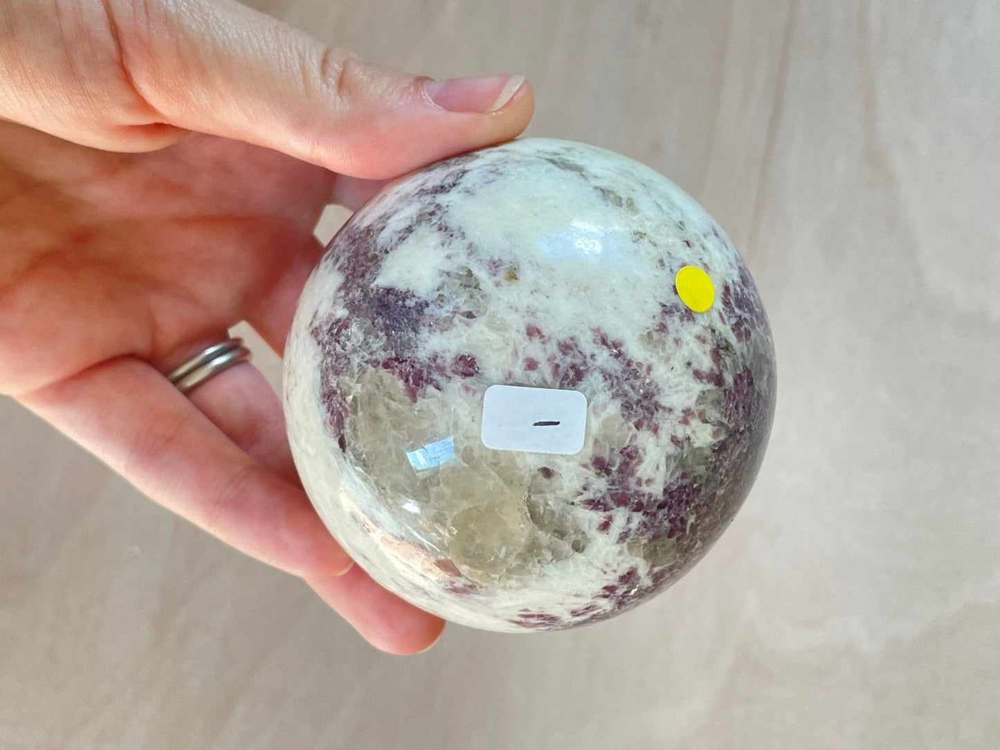 Lepidolite Sphere | Purple Crystal | Authentic Gemstone | Crystal Ball - earthandelm