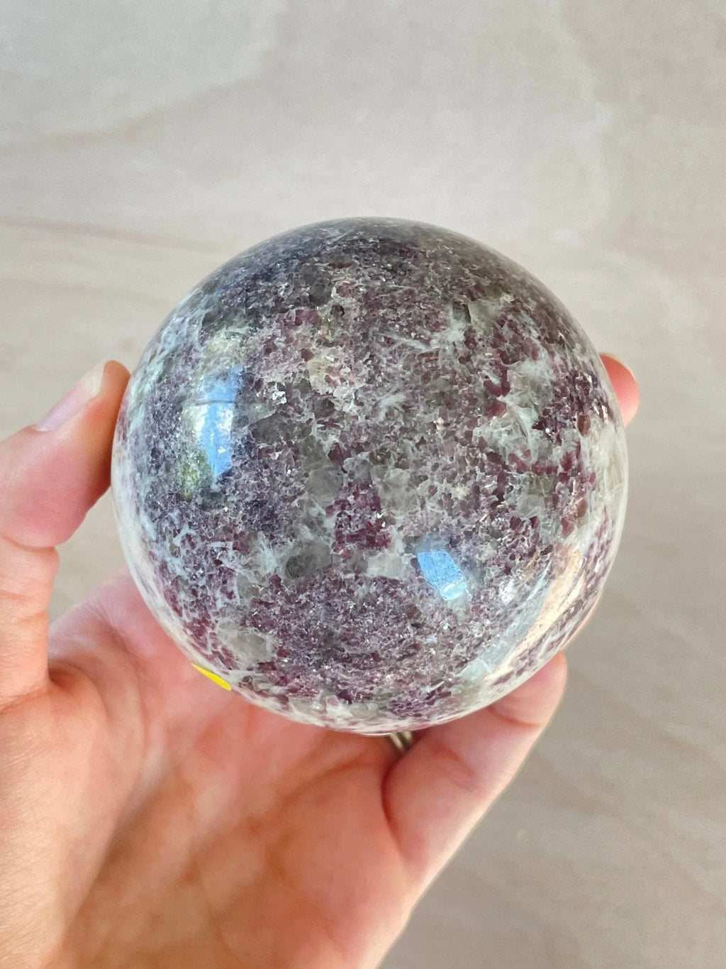 Lepidolite Sphere | Purple Crystal | Authentic Gemstone | Crystal Ball - earthandelm