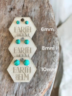 Malachite Hexagon Studs - earthandelm