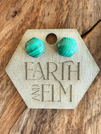 Malachite Hexagon Studs - earthandelm