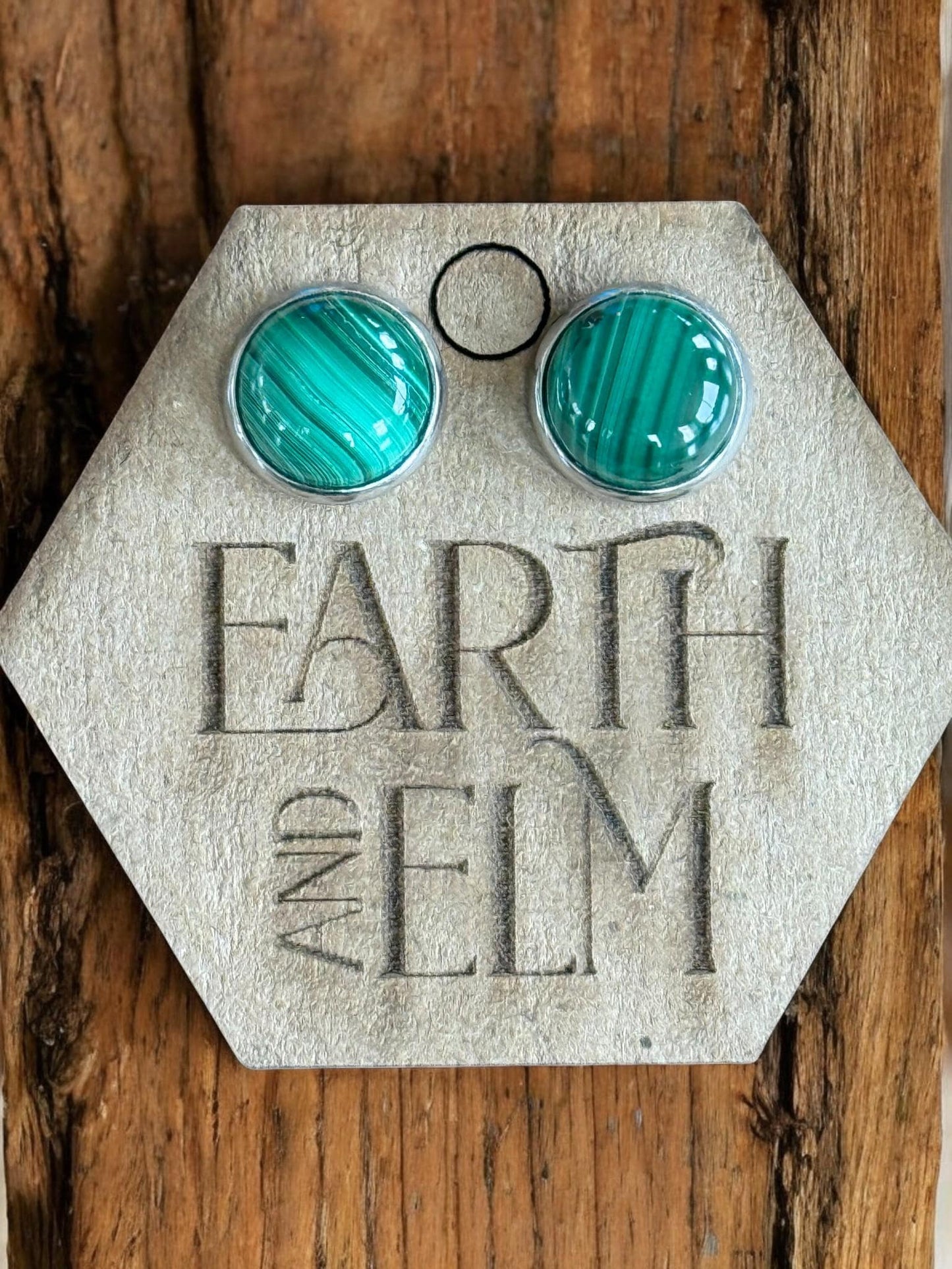 Malachite in Metal Settings - earthandelm