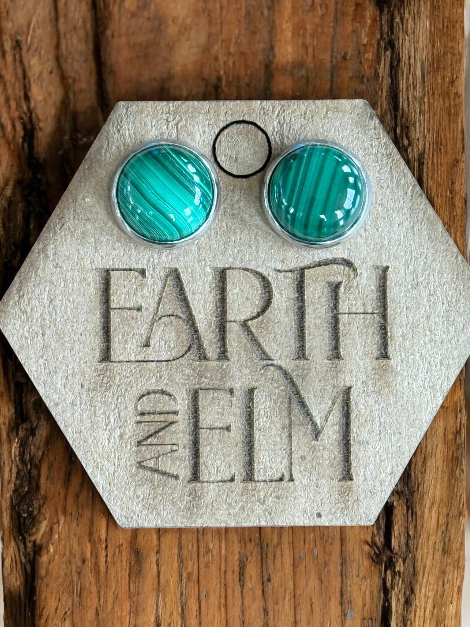 Malachite in Metal Settings - earthandelm