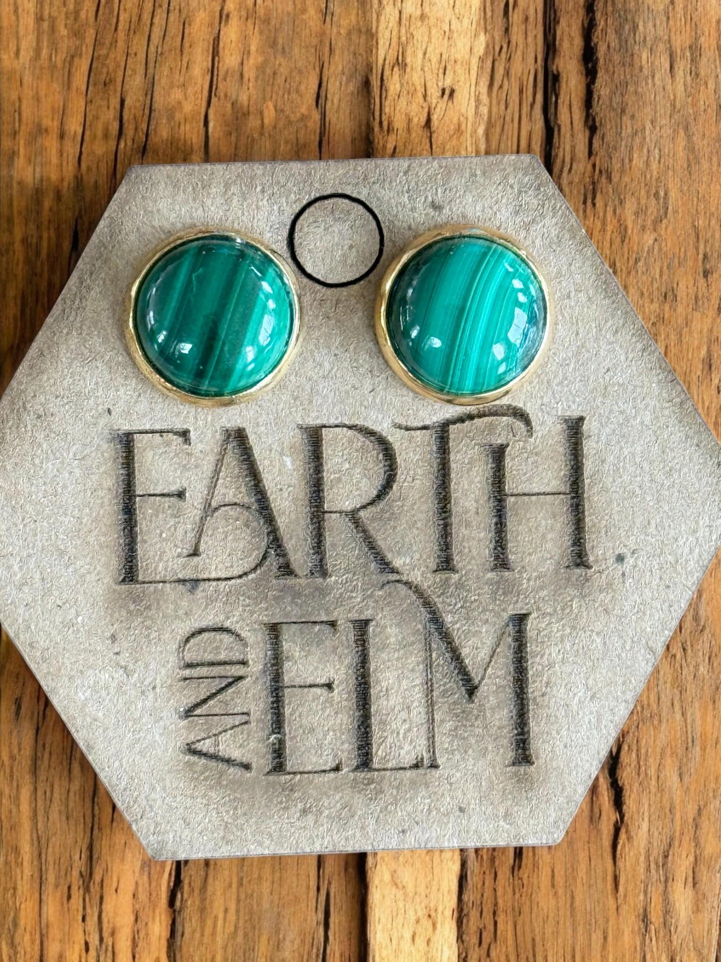 Malachite in Metal Settings - earthandelm