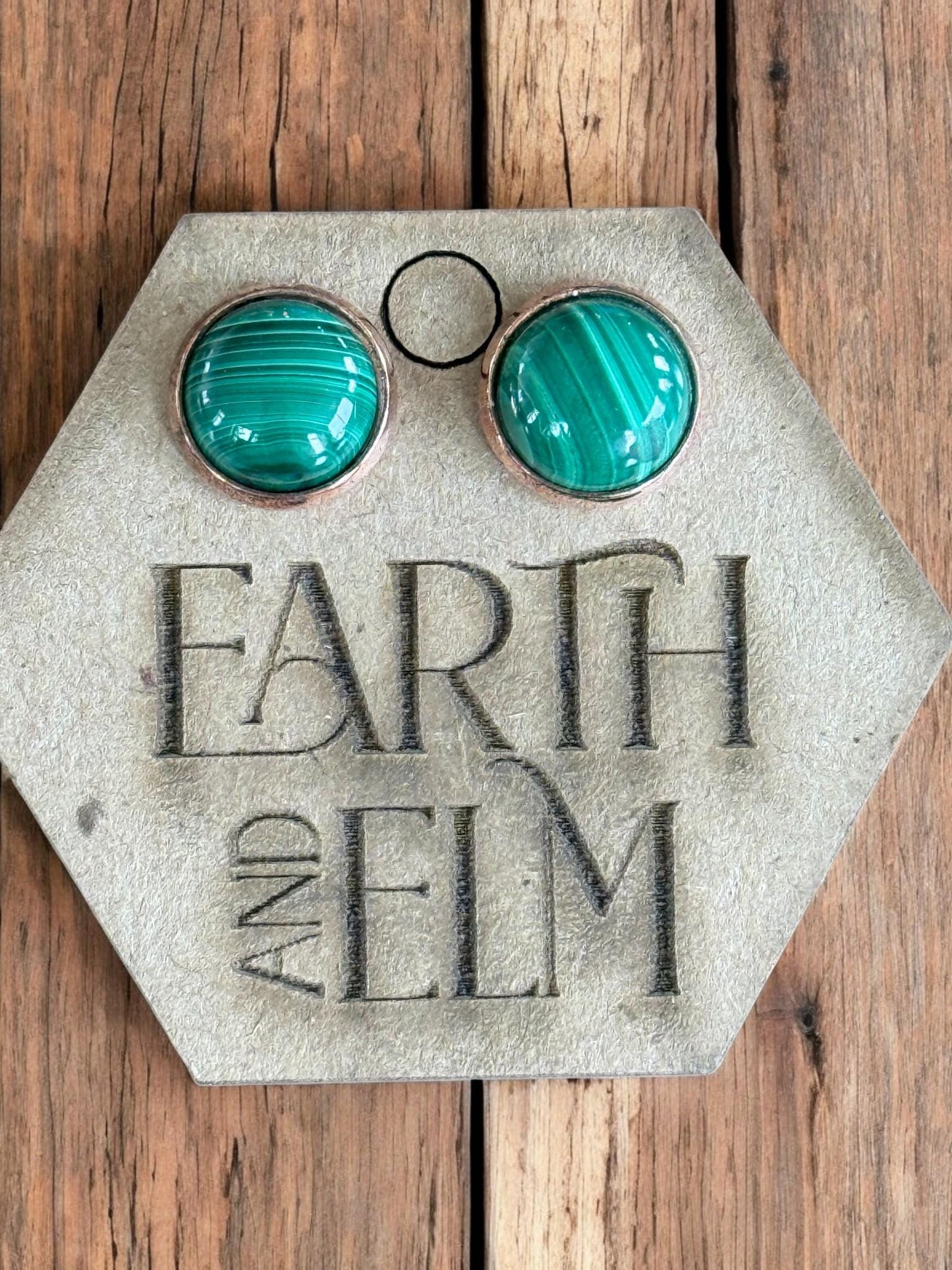 Malachite in Metal Settings - earthandelm