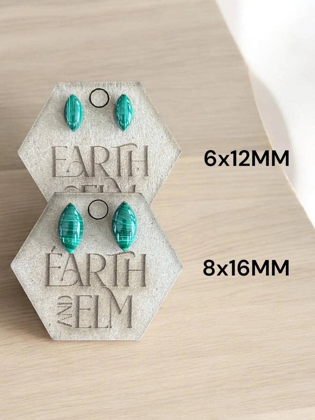 Malachite Marquise Gemstone Studs - earthandelm