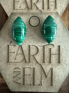 Malachite Marquise Gemstone Studs - earthandelm