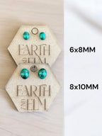 Malachite Oval Gemstone Studs - earthandelm
