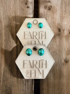 Malachite Oval Gemstone Studs - earthandelm