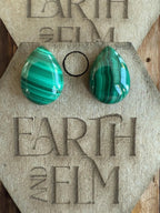 Malachite Pear Studs - earthandelm