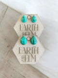 Malachite Pear Studs - earthandelm