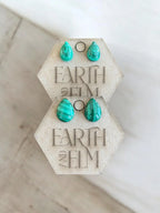 Malachite Pear Studs - earthandelm