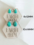 Malachite Pear Studs - earthandelm