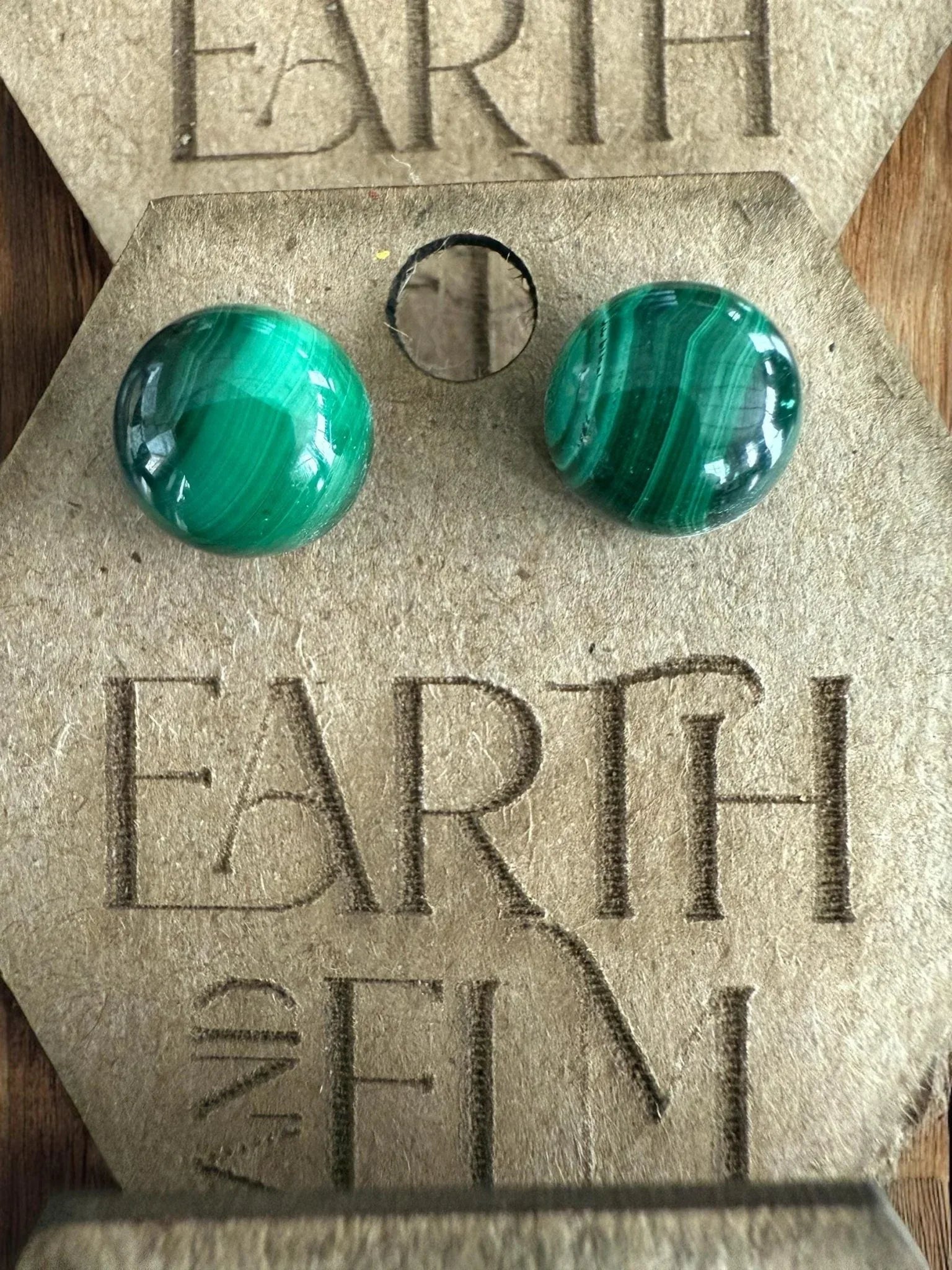 Malachite Round Studs - earthandelm