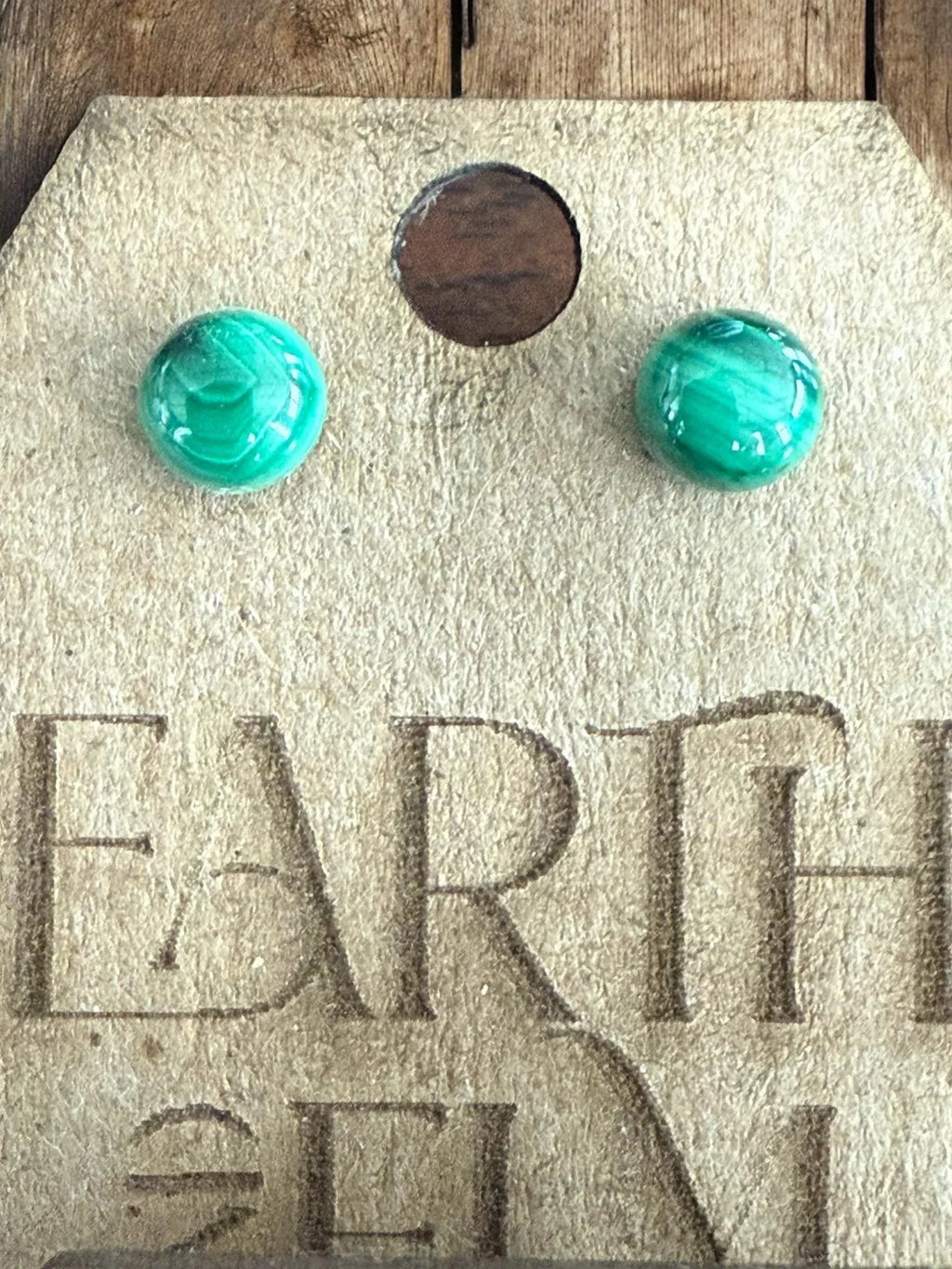 Malachite Round Studs - earthandelm