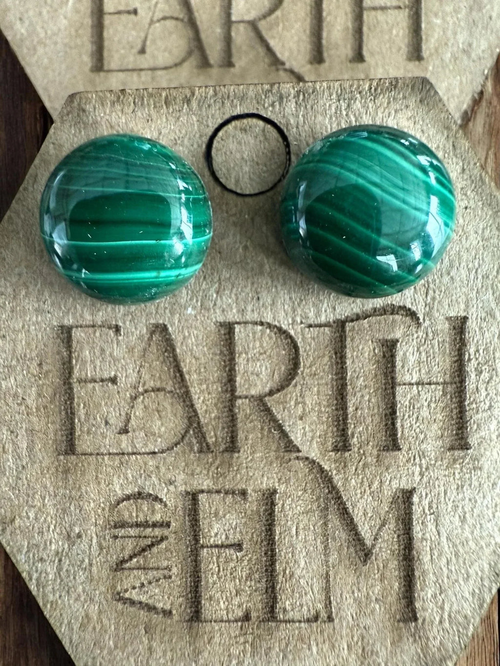 Malachite Round Studs - earthandelm