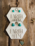 Malachite Trillion Studs - earthandelm
