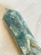 Massive Moss Agate Tower | XXL Moss Agate Point | Large Moss Agate Generator - earthandelm