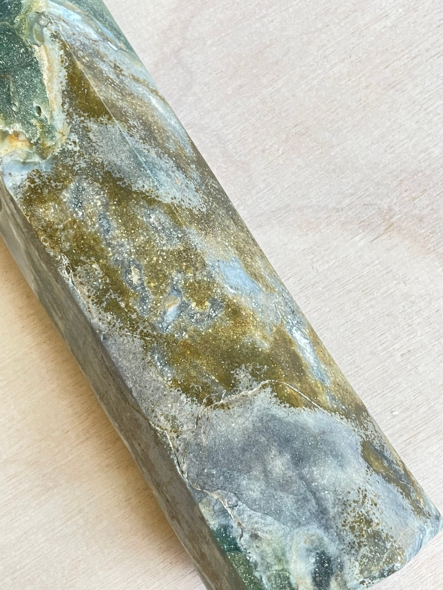 Massive Moss Agate Tower | XXL Moss Agate Point | Large Moss Agate Generator - earthandelm