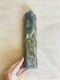 Massive Moss Agate Tower | XXL Moss Agate Point | Large Moss Agate Generator - earthandelm
