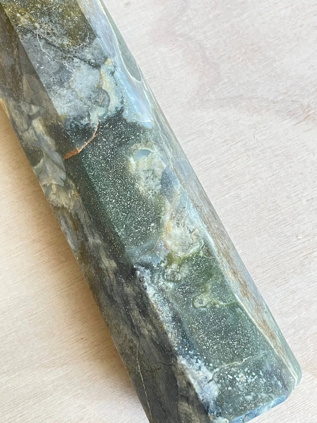 Massive Moss Agate Tower | XXL Moss Agate Point | Large Moss Agate Generator - earthandelm