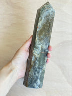 Massive Moss Agate Tower | XXL Moss Agate Point | Large Moss Agate Generator - earthandelm