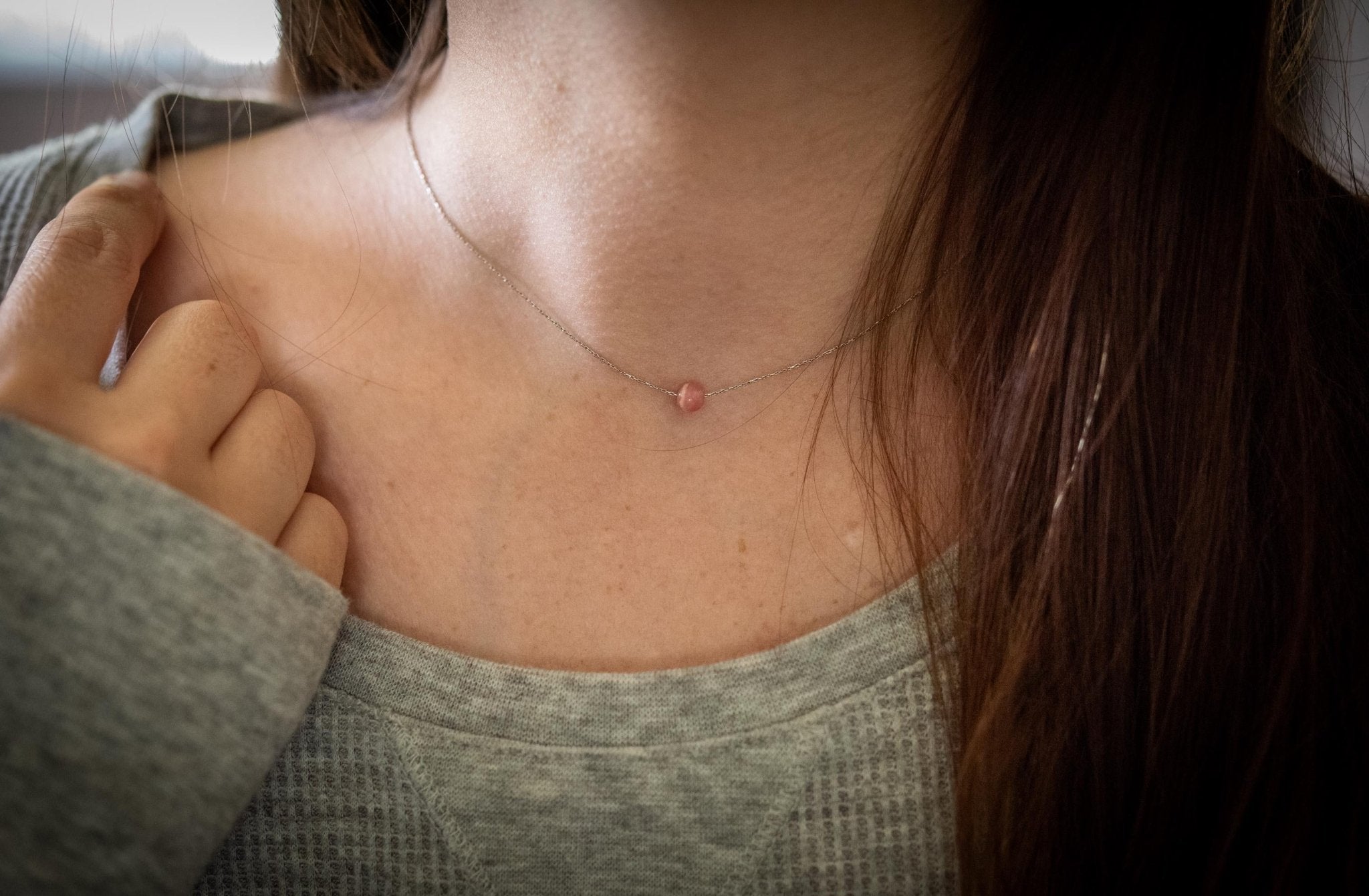 Minimalist Gemstone Bead Necklace - earthandelm