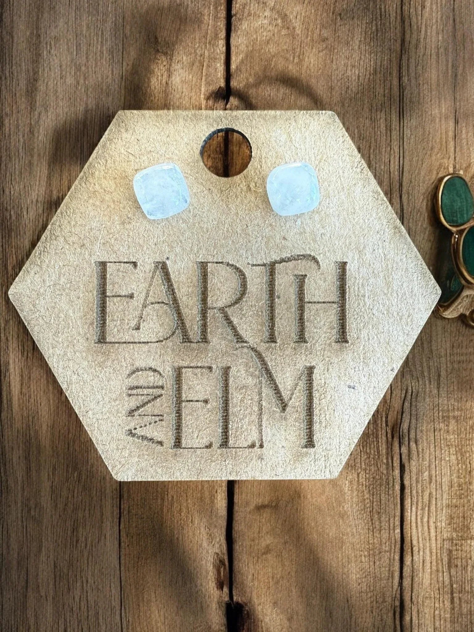 Moonstone Cushion Studs - earthandelm