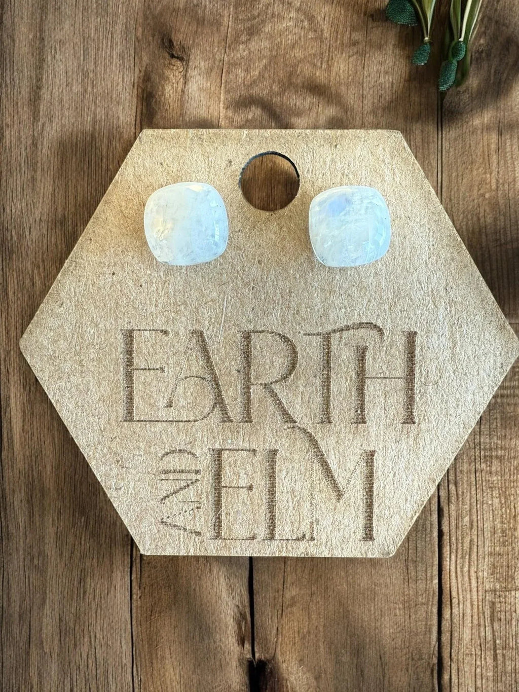 Moonstone Cushion Studs - earthandelm