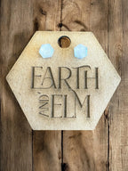 Moonstone Hexagon Cut Studs - earthandelm