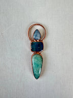 Moonstone, Labradorite and Amazonite Pendant - earthandelm