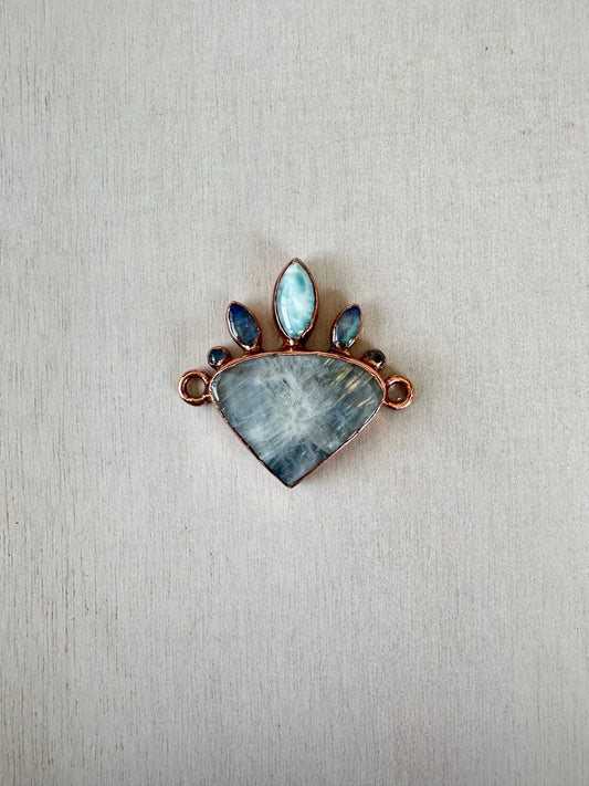 Moonstone, Larimar and Labradorite Pendant - earthandelm